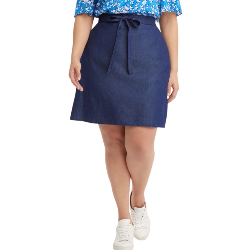 Tie Waist Draper James Dark Chambray Skirt Size 1X